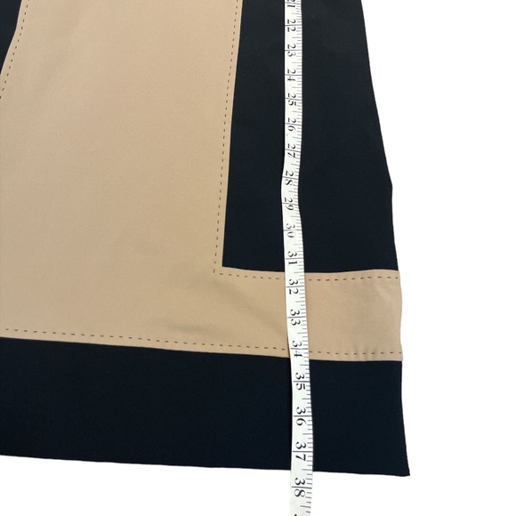 FENDI Authentic Dress Eu Size 42 Camel & Black Knee Length Belted Exposed Stitch - Picture 9 of 10